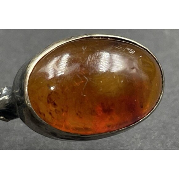 Carl Ove Frydensberg Brooch pin Sterling silver mid century Modern Denmark amber - Picture 6 of 6